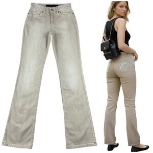 Escada Savannah Flare Leg Mid Rise Jeans Size 4 27x34 Stretch Embroidered Preppy